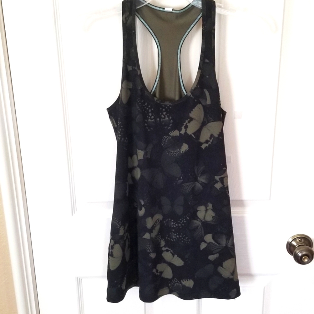 Lululemon racer back tank top, black with pattern